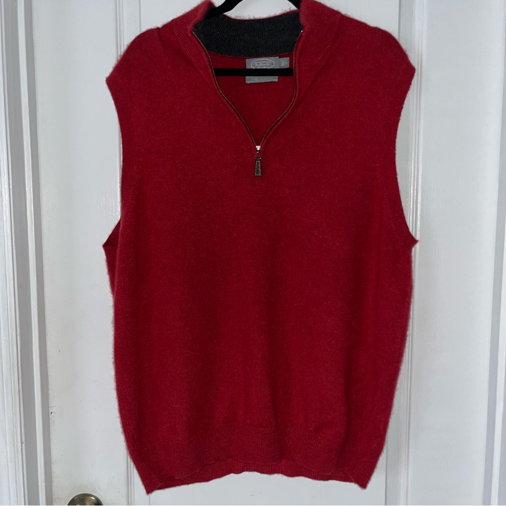 Talbots Cashmere Men’s Red Zip Up Sweater